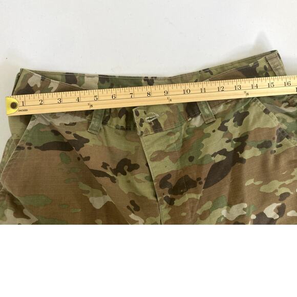 Army Camouflage Cargo Pants Mens W32 Combat Uniform Button Fly Insect Shields - Picture 4 of 10